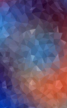 Üçgenler ve degrade origami tarzında oluşan ışık mavi, kırmızı kenarlı tasarım desen