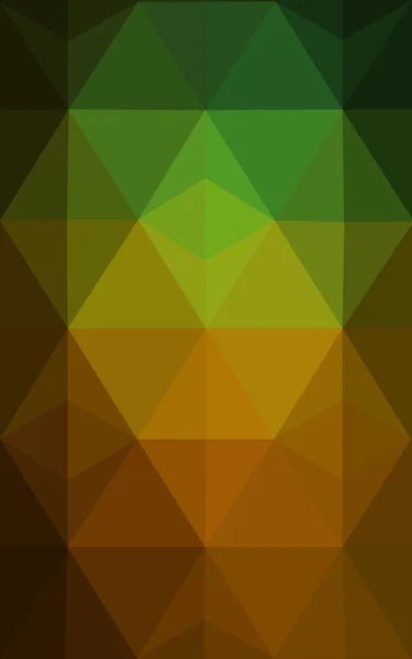 Multicolor donkere groene, gele, oranje veelhoekige ontwerppatroon, die bestaan uit driehoeken en verloop in origami stijl. — Stockfoto