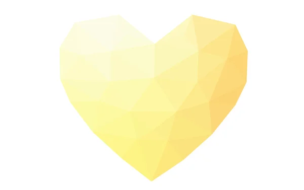 Serce czerwony, żółty, izolowana na białym tle wzorkiem, składające się z trójkątów. — Wektor stockowy