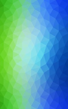 Üçgenler ve degrade origami tarzı oluşur çok renkli yeşil, mavi köşeli tasarım deseni.