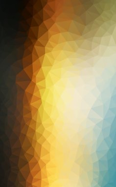 Üçgenler ve degrade origami tarzında oluşan ışık mavi-sarı poligonal tasarım deseni