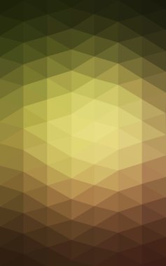 Üçgenler ve degrade origami tarzında oluşan koyu yeşil-sarı poligonal tasarım deseni