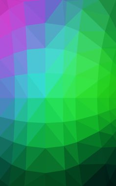 Pembe ışık, poligonal tasarım deseni, yeşil üçgenler ve degrade origami tarzı hangi oluşur