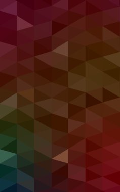 Üçgenler ve degrade origami tarzında oluşan koyu yeşil, kırmızı kenarlı tasarım deseni