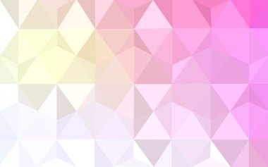 Üçgenler ve degrade origami tarzında oluşan hafif pembe-sarı poligonal tasarım deseni