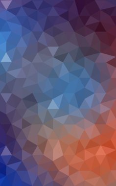 Üçgenler ve degrade origami tarzı oluşur çok renkli mavi, kırmızı kenarlı tasarım deseni.