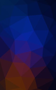 Üçgenler ve degrade origami tarzında oluşan koyu mavi, kırmızı kenarlı tasarım deseni