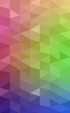 Üçgenler ve degrade origami tarzında oluşan ışık çok renkli köşeli tasarım deseni