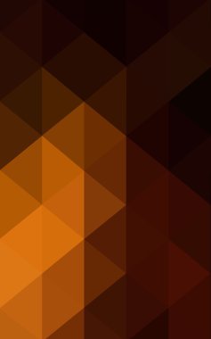 Üçgenler ve degrade origami tarzında oluşan koyu turuncu poligonal tasarım deseni