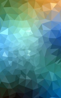 Üçgenler ve degrade origami tarzı oluşur çok renkli yeşil, mavi köşeli tasarım deseni.