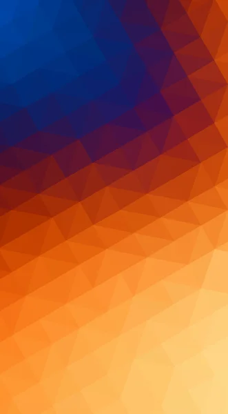 Mehrfarbige, blaue, gelbe, orangefarbene polygonale Designillustration, die aus Dreiecken und Farbverlauf im Origami-Stil besteht. — Stockfoto