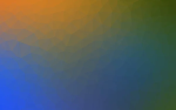 Patrón de diseño poligonal azul-amarillo claro, que consiste en triángulos y gradiente en estilo origami — Vector de stock