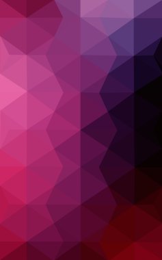 Üçgenler ve degrade origami tarzında oluşan koyu pembe poligonal tasarım deseni.