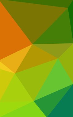 Üçgenler ve degrade origami tarzı oluşur çok renkli yeşil, sarı, turuncu poligonal tasarım deseni.