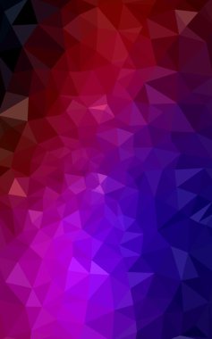 Üçgenler ve degrade origami tarzı oluşur çok renkli koyu mavi, kırmızı kenarlı tasarım deseni.