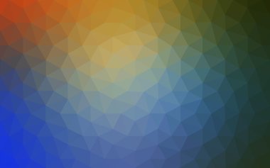 Üçgenler ve degrade origami tarzı oluşur çok renkli mavi, sarı, turuncu poligonal tasarım deseni.