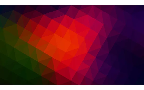 Mehrfarbiges dunkelrotes, grünes polygonales Muster, das aus Dreiecken und Farbverlauf im Origami-Stil besteht. — Stockvektor