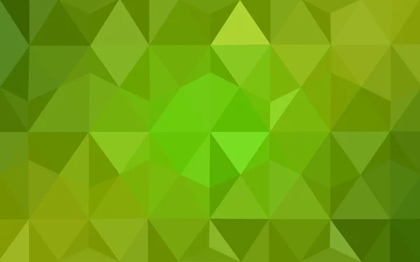 Patrón de diseño poligonal verde-amarillo claro, que consiste en triángulos y gradiente en estilo origami — Vector de stock