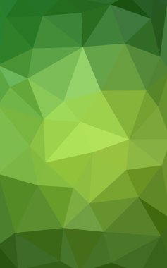 Üçgenler ve degrade origami tarzında oluşan ışık yeşil köşeli tasarım deseni