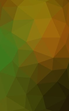 Üçgenler ve degrade origami tarzında oluşan koyu yeşil-sarı poligonal tasarım deseni