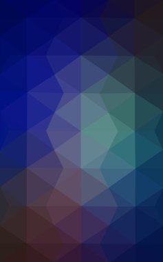 Üçgenler ve degrade origami tarzı oluşur çok renkli mavi, kırmızı kenarlı tasarım deseni.