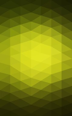 Üçgenler ve degrade origami tarzında oluşan ışık yeşil-sarı poligonal tasarım deseni