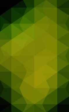 Üçgenler ve degrade origami tarzı oluşur çok renkli koyu yeşil, sarı, turuncu poligonal tasarım deseni.