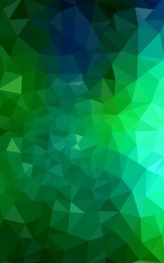 Üçgenler ve degrade origami tarzı oluşur çok renkli yeşil, mavi köşeli tasarım deseni.