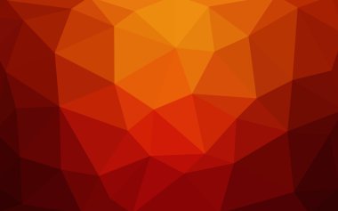 Üçgenler ve degrade origami tarzında oluşan koyu kırmızı, sarı poligonal tasarım deseni