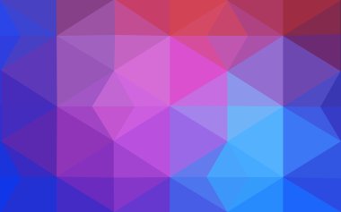 Üçgenler ve degrade origami tarzı oluşur çok renkli mavi, kırmızı kenarlı tasarım deseni.