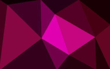 Üçgenler ve degrade origami tarzında oluşan koyu pembe poligonal tasarım deseni.