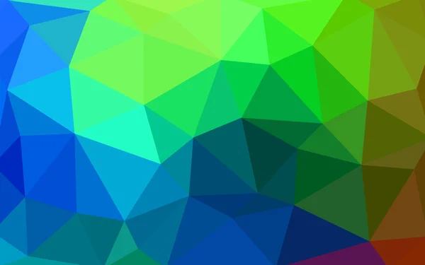 Dunkles mehrfarbiges polygonales Designmuster, das aus Dreiecken und einem Farbverlauf im Origami-Stil besteht — Stockvektor