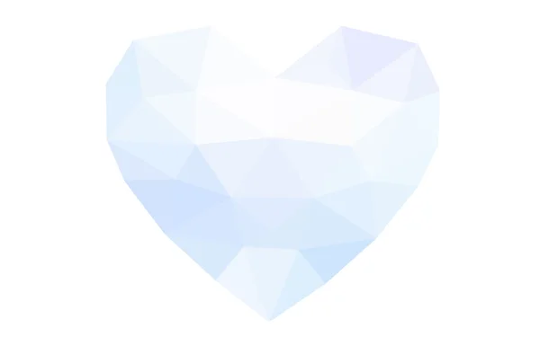 Rosa, blå hjärtat isolerad på vit bakgrund med mönster bestående av trianglar. — Stock vektor