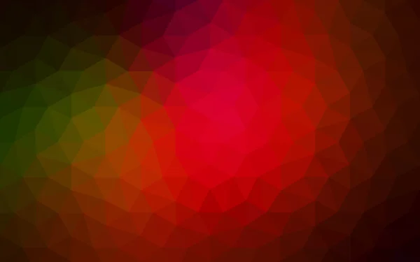 Multicolor ciemny czerwony, zielony wielokątne wzór, który składa się z trójkątów i gradientu w stylu origami. — Wektor stockowy