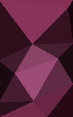 Üçgenler ve degrade origami tarzında oluşan koyu pembe poligonal tasarım deseni.