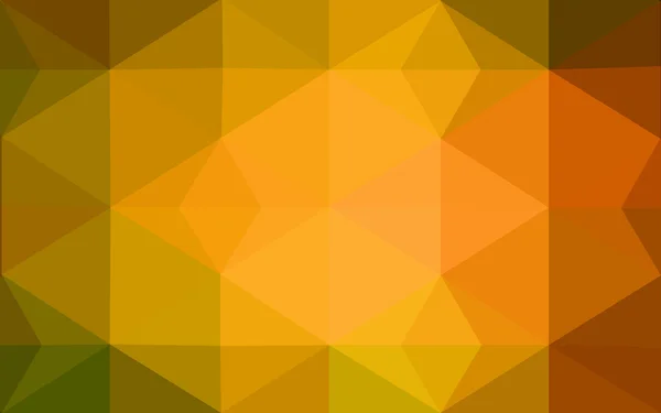三角形と折り紙スタイルの勾配から成っている多色暗い緑、黄色、オレンジ色の多角形デザイン パターン. — ストックベクタ