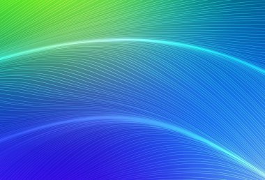 Açık mavi, eğri çizgileri olan yeşil vektör dokusu. Basit bir şekilde yepyeni renkli bir tasvir. Tasarımınız için desen.