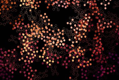 Koyu kırmızı, yapay zeka ağlı sarı vektör deseni. Parlak renkli bir illüstrasyon ve yapay zekanın gerçek yapısı. Poster ve teknoloji sembolü.