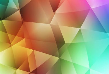 Hafif çoklu renk vektörü düşük polifon. Zarif üçgenleri olan soyut çizimler. Arkaplanlarınız için desenli desen.