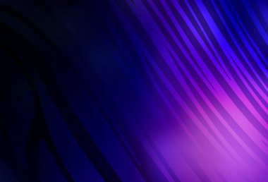 Eğri çizgileri olan koyu mor vektör arkaplan. Basit çizgilerle renkli gradyan çizimi. Markan için yeni kompozisyon.