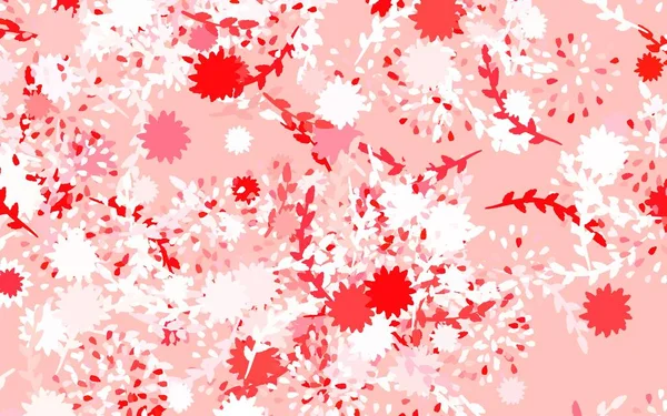 Light Red Vetor Doodle Padrão Com Flores Rosas Flores Com — Vetor de Stock