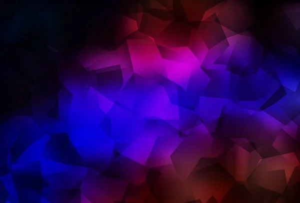 Modèle Triangles Dégradé Vectoriel Bleu Foncé Rouge Illustration Polygonale Lumineuse — Image vectorielle