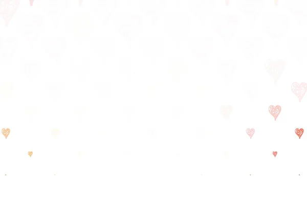 Ανοιχτό Ροζ Διάνυσμα Πρότυπο Καρδιές Doodle Λαμπερή Απεικόνιση Καρδιές Αφηρημένο — Διανυσματικό Αρχείο