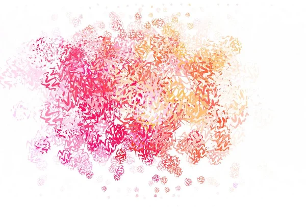 Rouge Clair Disposition Vectorielle Jaune Avec Lignes Courbées Illustration Colorée — Image vectorielle