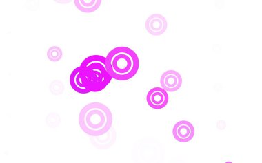 Dairesel açık mor vektör şablonu. Bulanık dekoratif tasarım baloncuklu soyut tarzda. Reklamlar, broşürler için desen.