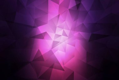Koyu pembe vektör soyut çokgen desen. Üçgenli parlak renkli çizimler. Broşürünüz için yepyeni bir tasarım..