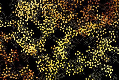 Koyu Turuncu vektör arkaplanı ve yapay zeka verileri. Parlak renkli bir illüstrasyon ve yapay zekanın gerçek yapısı. Zeka ve yenilik reklamları için şablon.