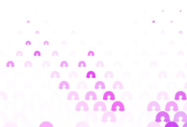 Gökkuşağı ve bulutlu hafif Mor vektör arkaplanı. Renkli gökkuşağının rengarenk sembolleri. Boyama kitapları için basit tasarım.