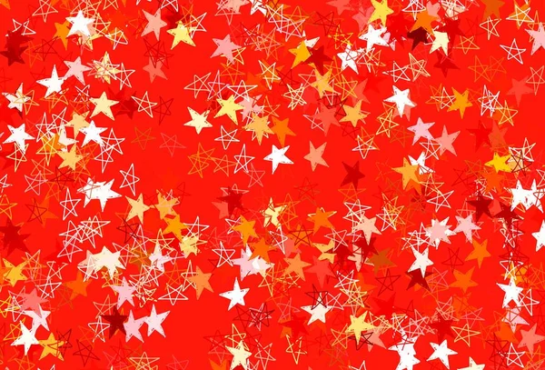 Plantilla Vector Rojo Claro Con Estrellas Del Cielo Ilustración Decorativa — Archivo Imágenes Vectoriales