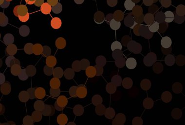 Koyu kırmızı vektör arka planı ve yapay zeka formları. Renkli yapay zeka yapısı, eğimli çizgiler ve noktalar. Poster ve teknoloji sembolü.